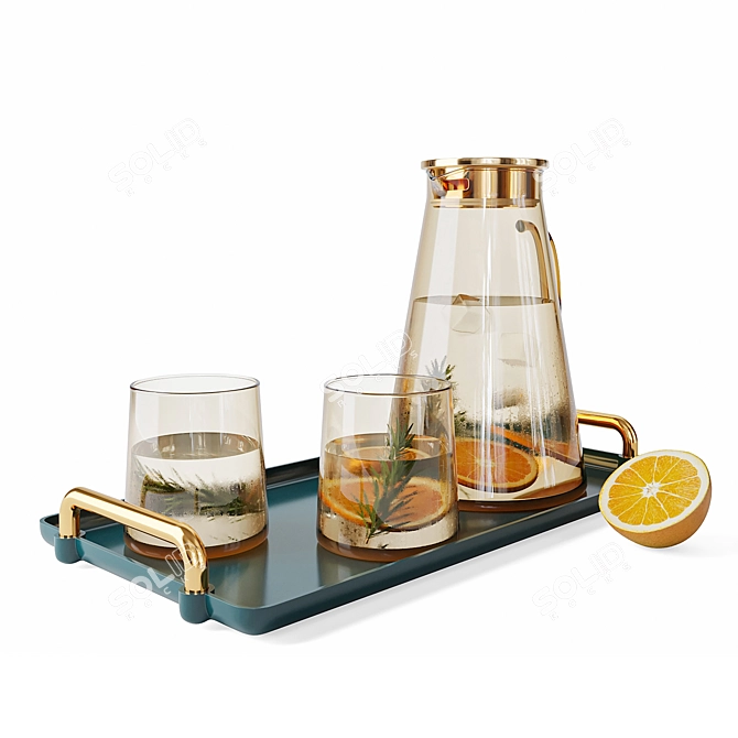 Glass Decanter Set with 3D Files 3D model image 3