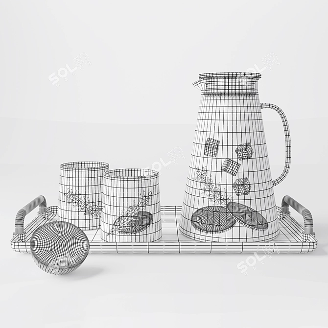 Glass Decanter Set with 3D Files 3D model image 4