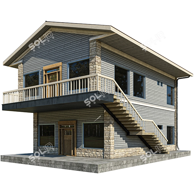  Architectural 3D Model House Render 3D model image 1