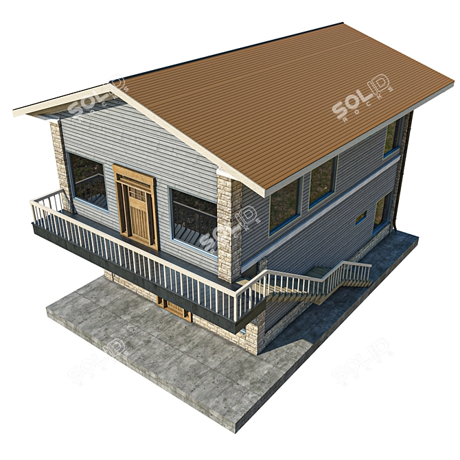  Architectural 3D Model House Render 3D model image 5