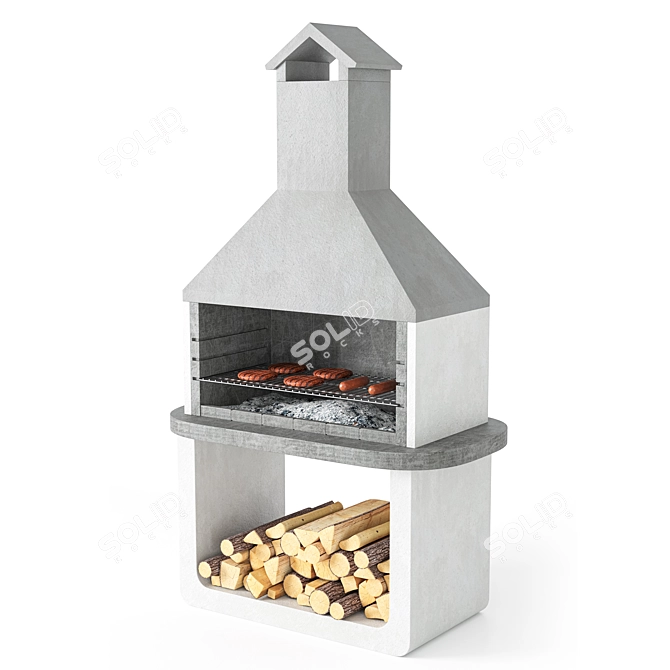  Versatile BBQ Grill Model 3D model image 1