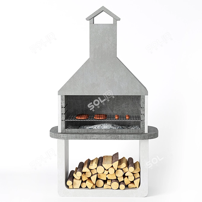  Versatile BBQ Grill Model 3D model image 4