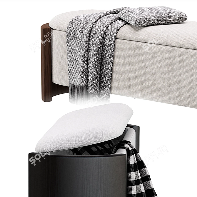 West Elm Whitney Storage Bench 3D model image 5