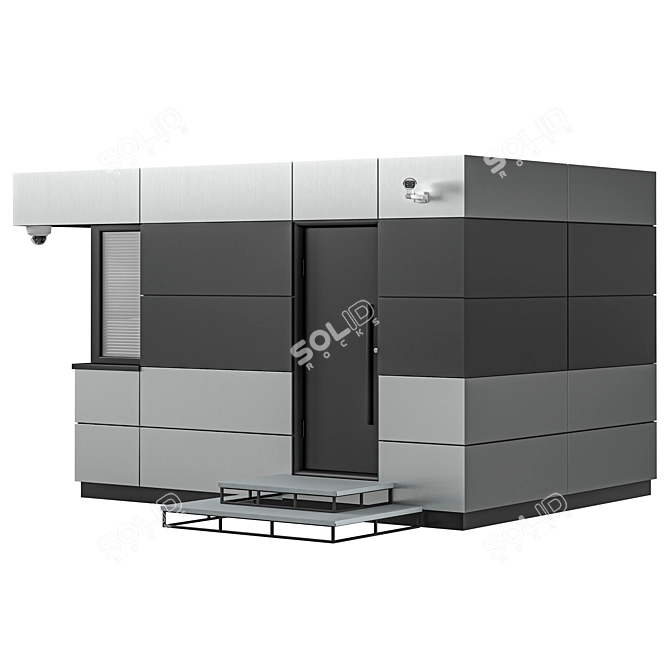 Premium Security Post Module M01 3D model image 3