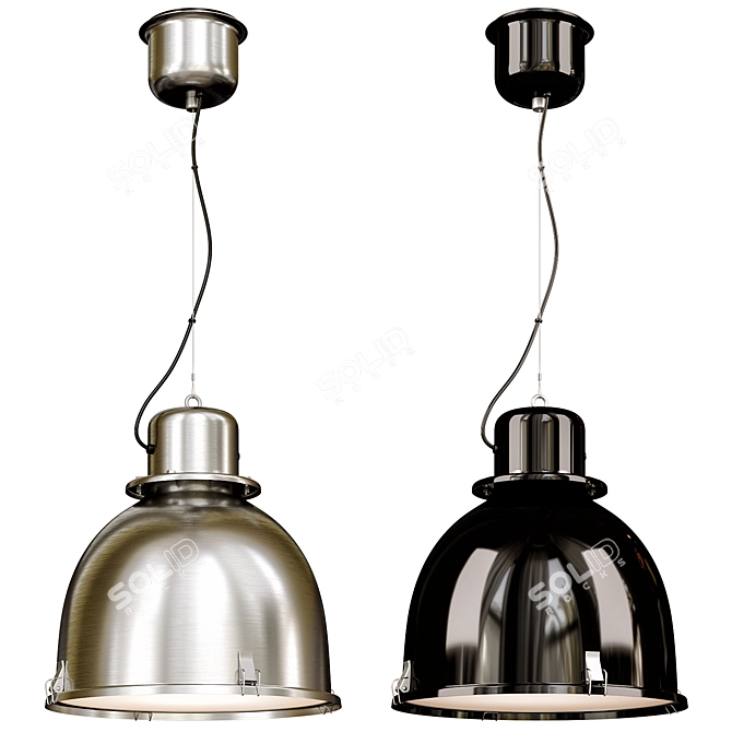Sleek Stainless Steel Pendant Lamp 3D model image 1