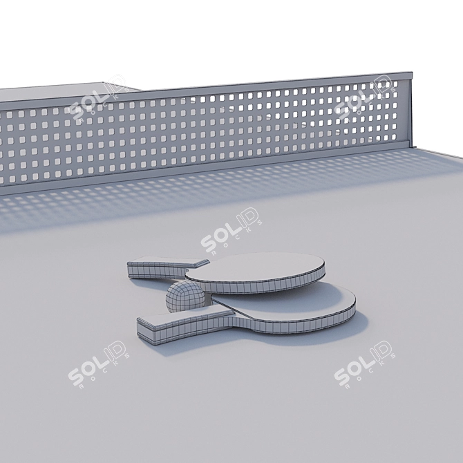 Modern Table Tennis Game Platform 3D model image 4