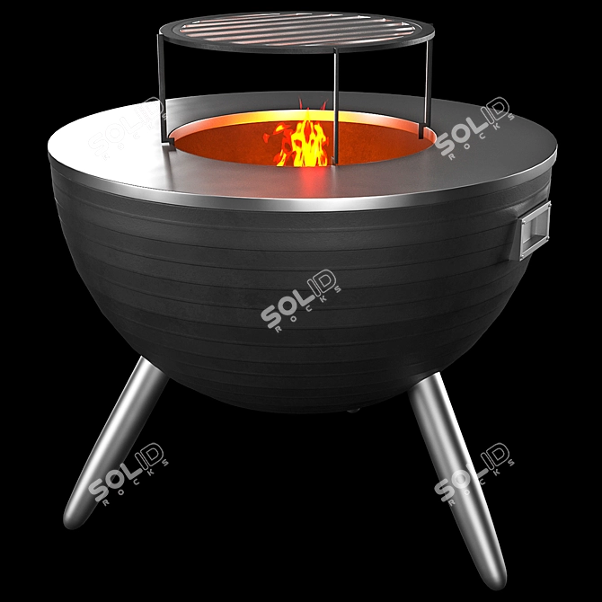 Stainless Steel Grill Table Ash 3D model image 2