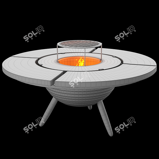 Stainless Steel Grill Table Ash 3D model image 4