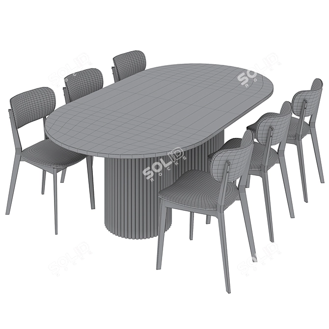 Edinburgh Dining Table with Kato Chair 3D model image 6