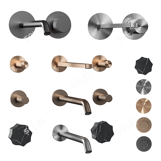 Cisal X32 Wall Mounted Faucets 3D model image 1