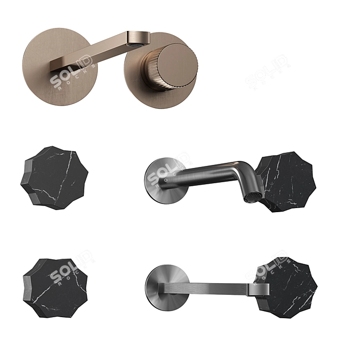 Cisal X32 Wall Mounted Faucets 3D model image 2