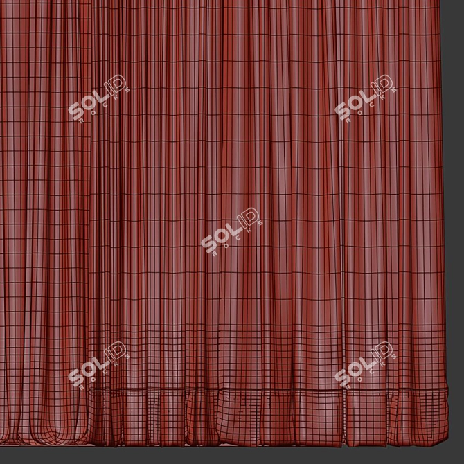 Folded & Retopologized Curtain 3D model image 4