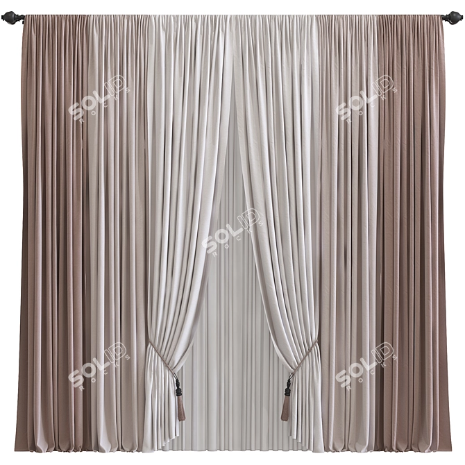 Elegant Curtain #600 3D model image 1