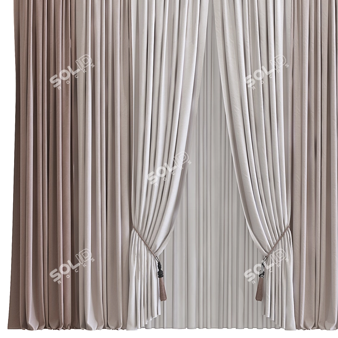 Elegant Curtain #600 3D model image 2