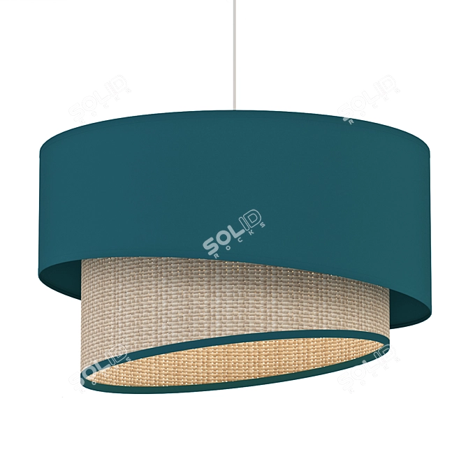 Raffia Cylinder Pendant Light 3D model image 2