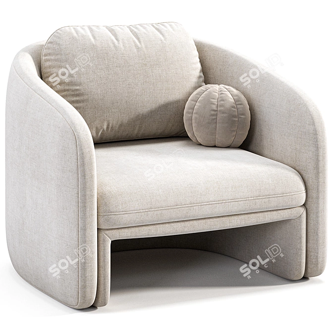 Modern Warren Armchair 3D Model 3D model image 1