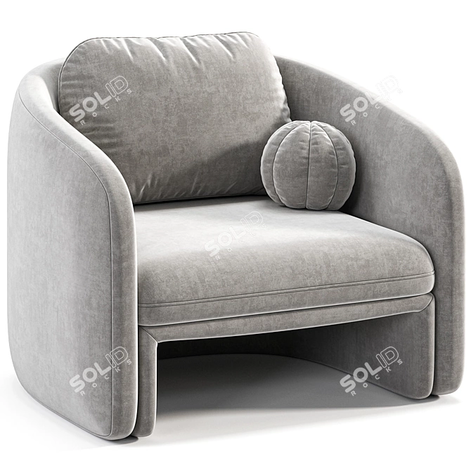 Modern Warren Armchair 3D Model 3D model image 4