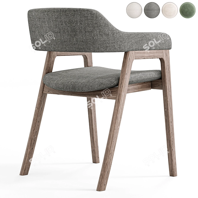 Elegant Mist Dining Chair 3D model image 2