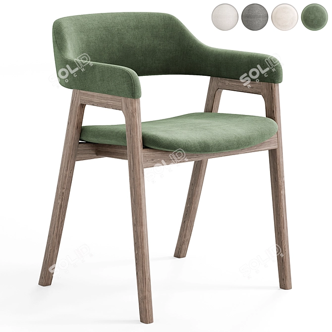 Elegant Mist Dining Chair 3D model image 3