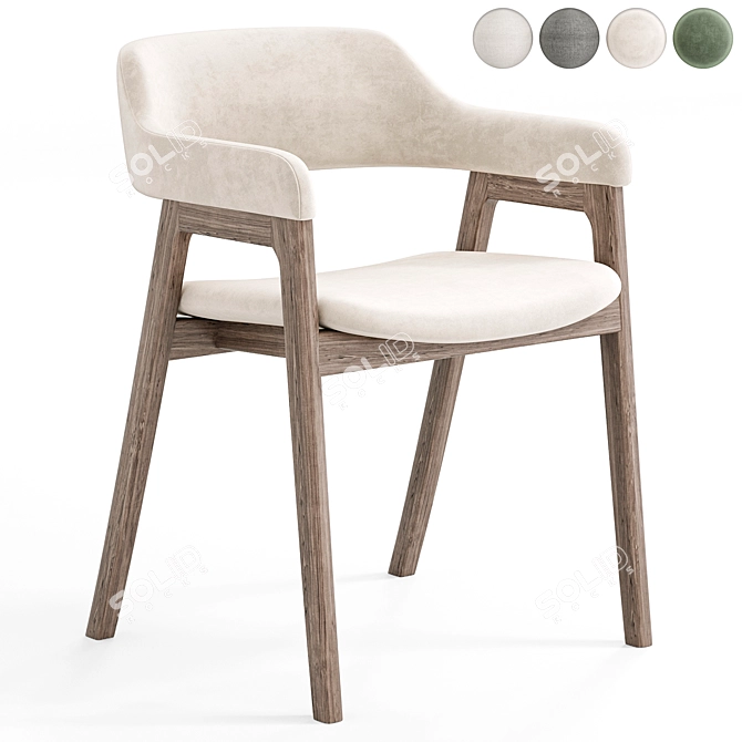 Elegant Mist Dining Chair 3D model image 4