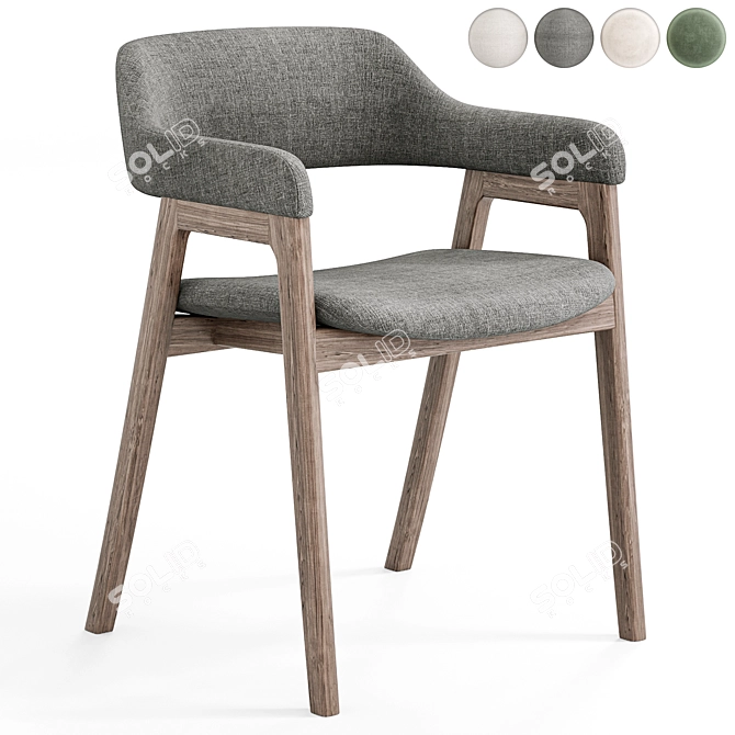 Elegant Mist Dining Chair 3D model image 5