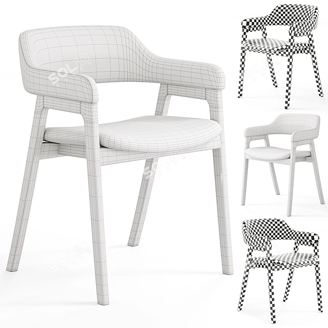 Elegant Mist Dining Chair 3D model image 6