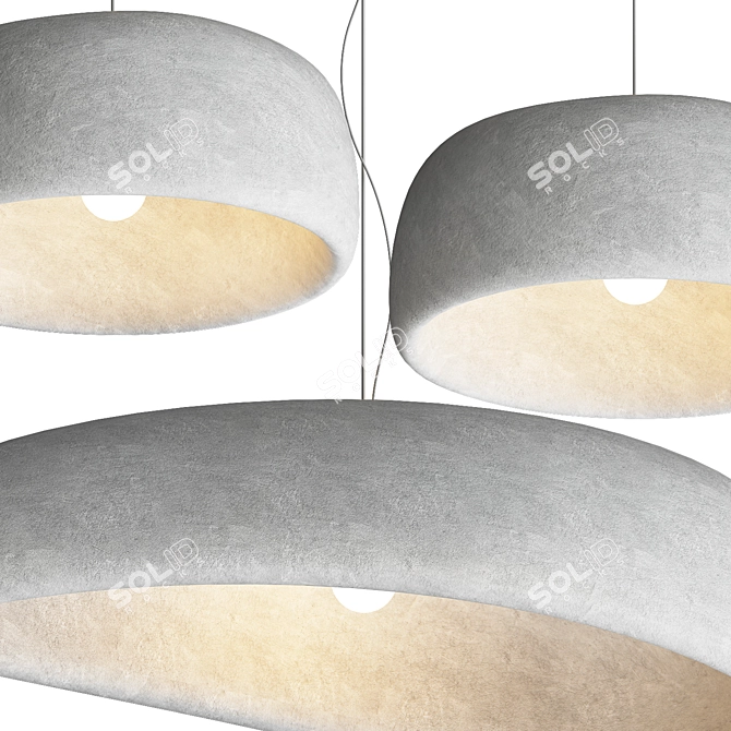 Minimalist Japanese pendant lamp 3D model image 2