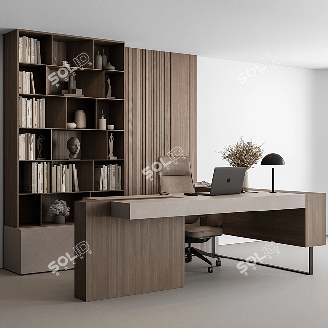 Executive Boss Desk 524 3D model image 1