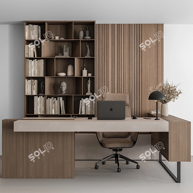 Executive Boss Desk 524 3D model image 4