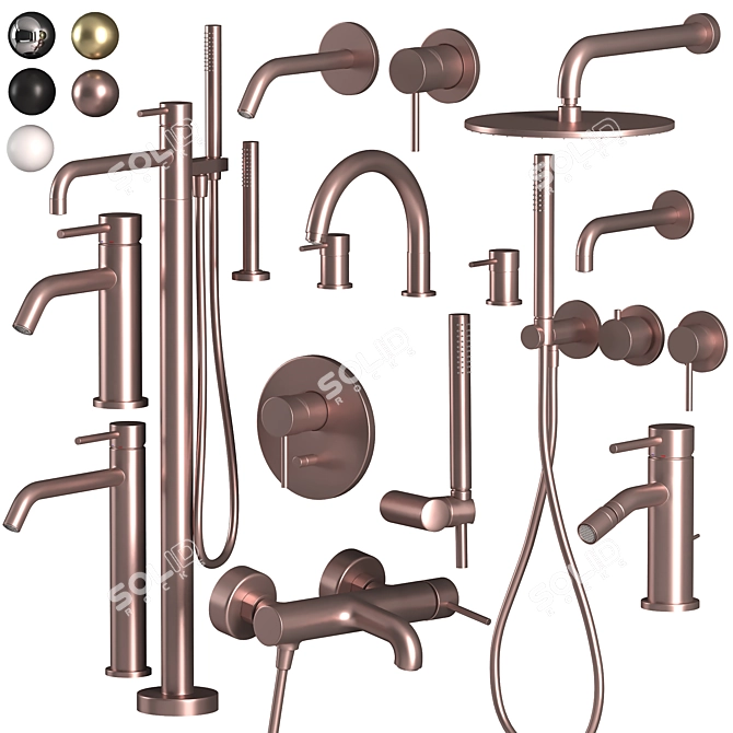  Modern Faucet Collection Set 3D model image 4