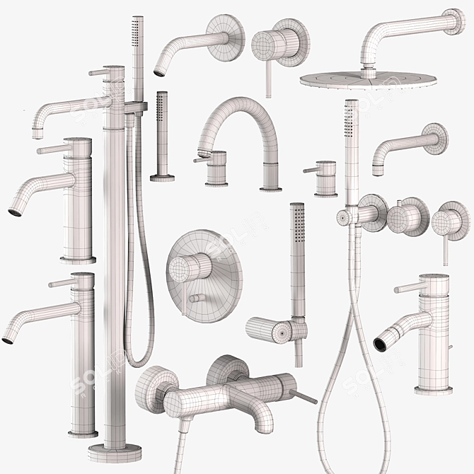  Modern Faucet Collection Set 3D model image 6