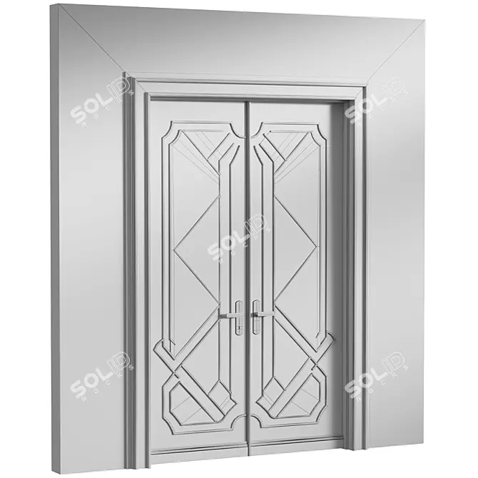  Classic Crown Door: 2400mm Height 3D model image 3