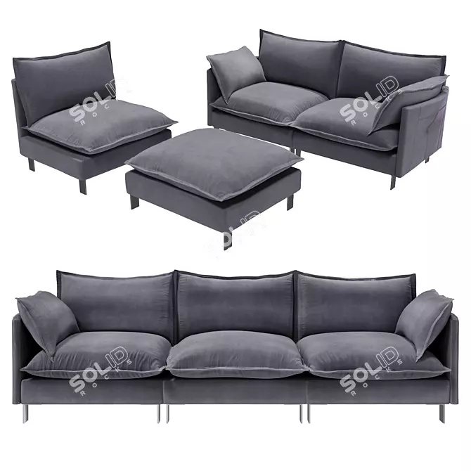 Modular Comfort Sofa "LORUSSO TOM 3D model image 7