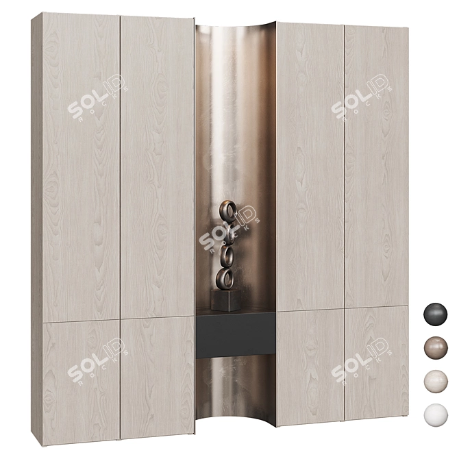 Modern Wardrobe with Decorative Niche 3D model image 1