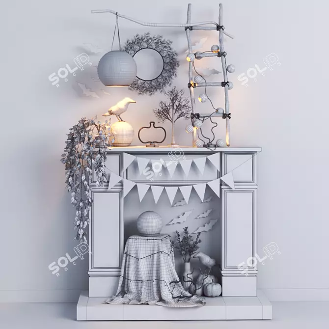 Title: Glowing Halloween Decor Collection

Description Translation:
1) KUSTFYR LED Pendant Lamp - Can there ever be too many pump 3D model image 7