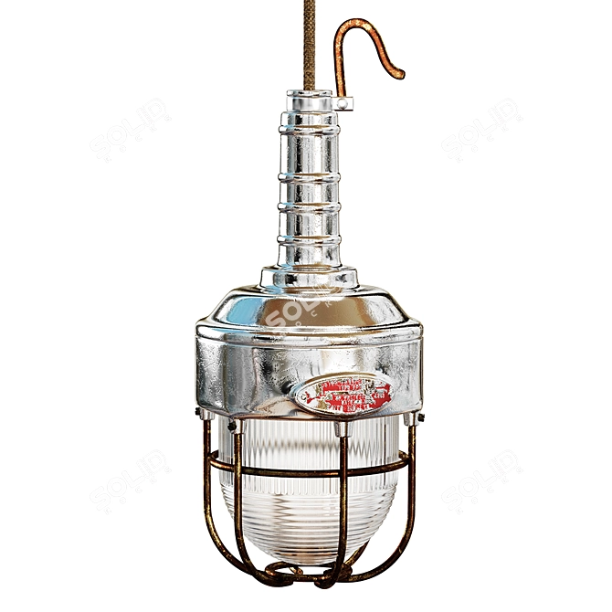 Japanese Portable Hanging Lamp, Vintage 3D model image 1