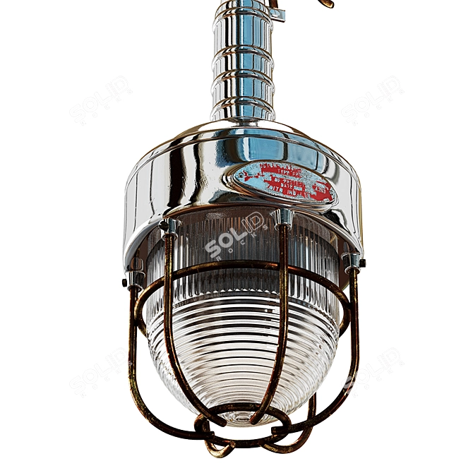 Japanese Portable Hanging Lamp, Vintage 3D model image 9