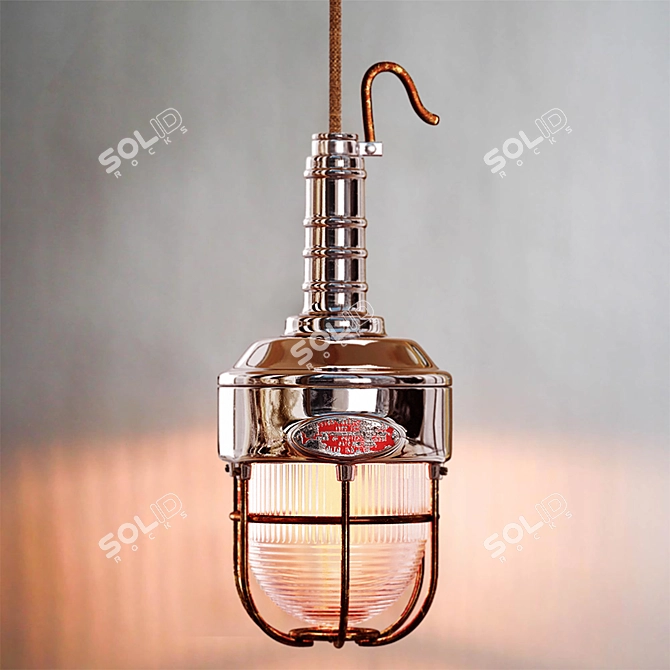 Japanese Portable Hanging Lamp, Vintage 3D model image 12