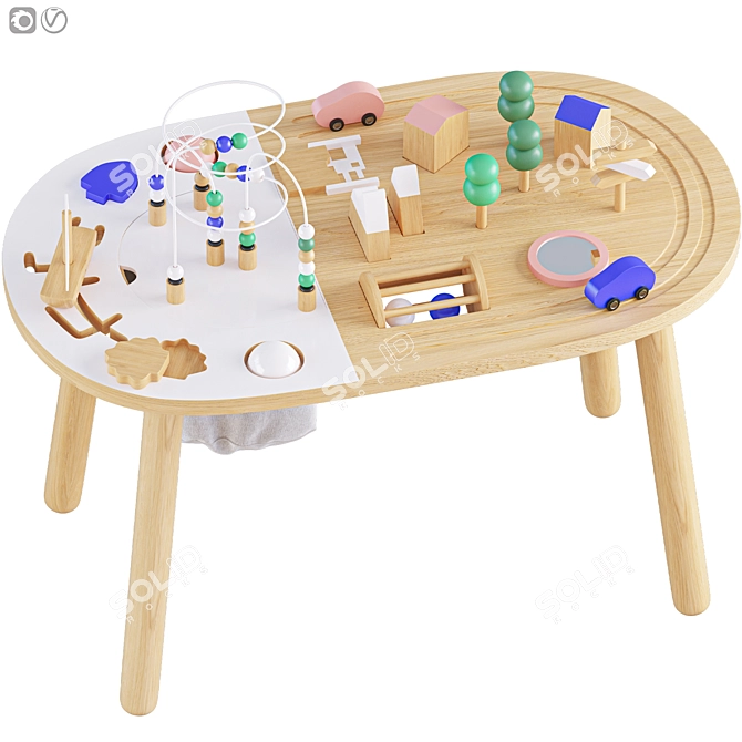 Wooden Activity Table 2015 Model 3D model image 2