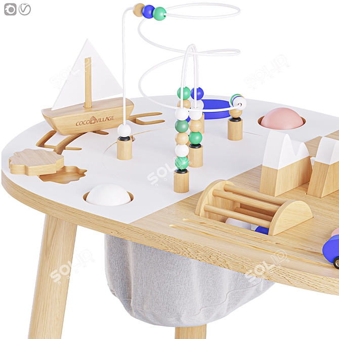 Wooden Activity Table 2015 Model 3D model image 3