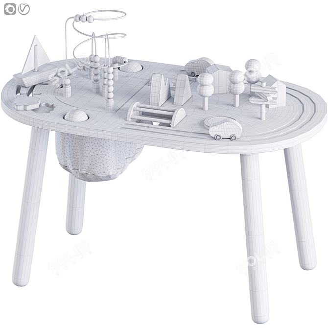 Wooden Activity Table 2015 Model 3D model image 4