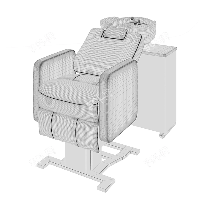 Compact Salon Wash Station 3D model image 3