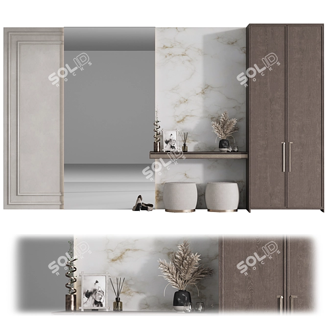 Modern Classic Entryway Composition 3D model image 1