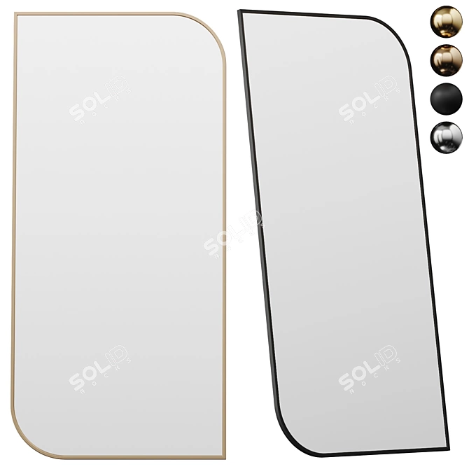 Contemporary Full-Length Mirror Stand/Wall Décor 3D model image 1