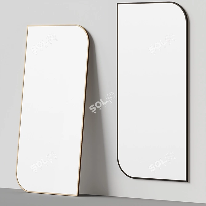 Contemporary Full-Length Mirror Stand/Wall Décor 3D model image 2