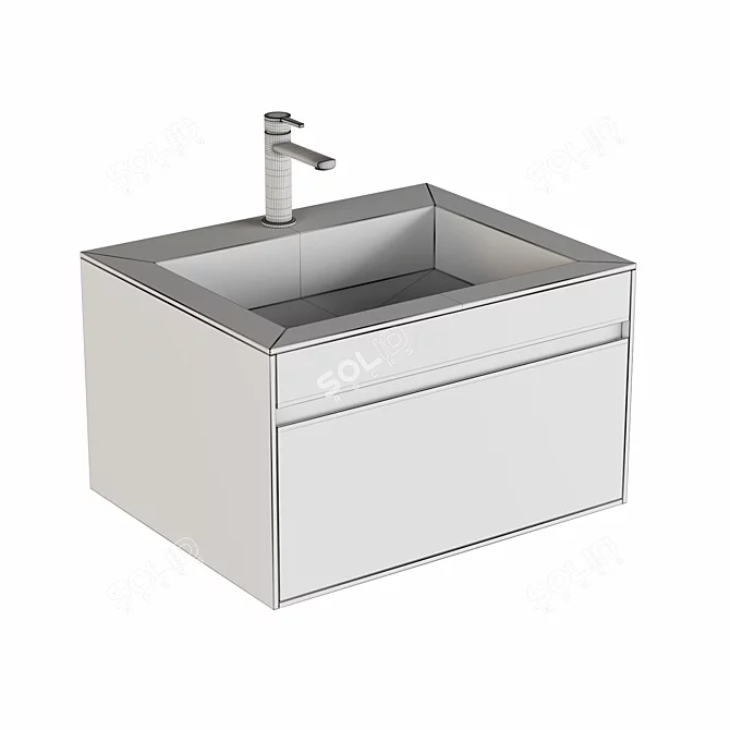 Suspended Sink L-600mm 3D model image 2