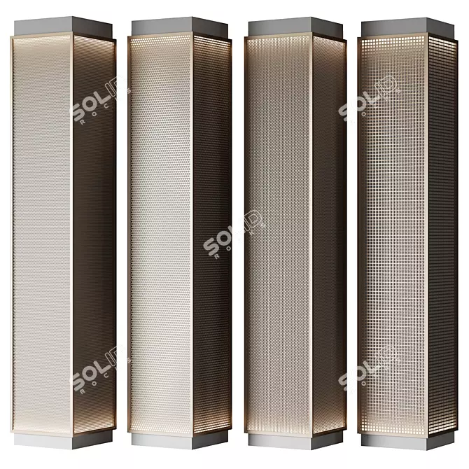 Title: Perforated Metal Columns Mesh 3D model image 1