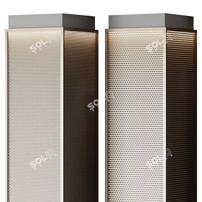 Title: Perforated Metal Columns Mesh 3D model image 3