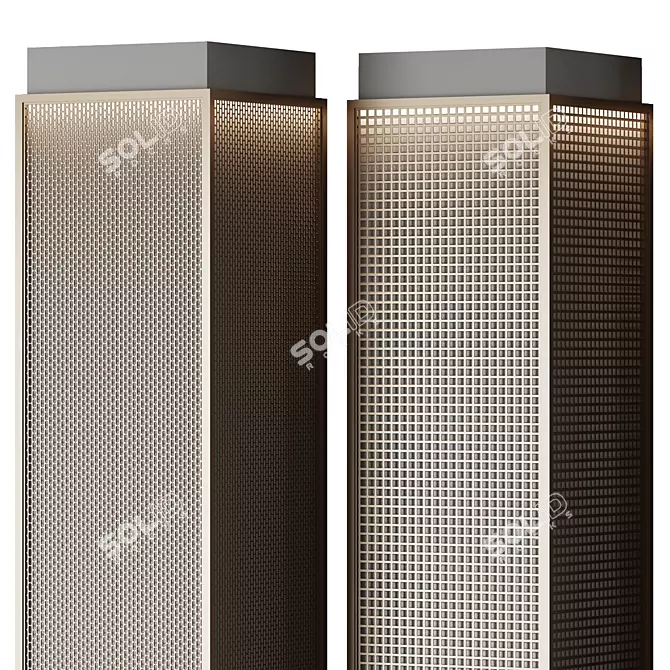 Title: Perforated Metal Columns Mesh 3D model image 4