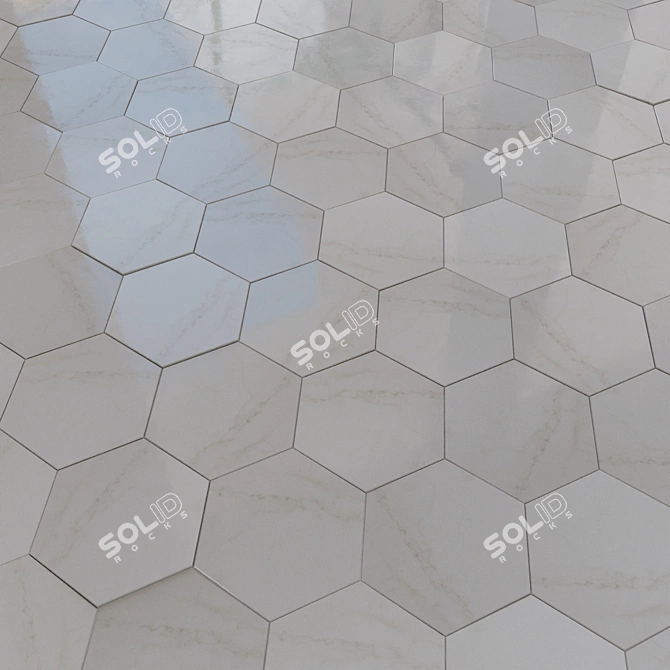 Equipe Carrara Hexagon Ceramic 3D model image 1